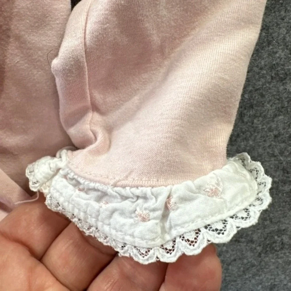 Heirlooms by Polly Flinders Pink Peter Pan Collar Lace‎ Tunic Dress 6-9M
